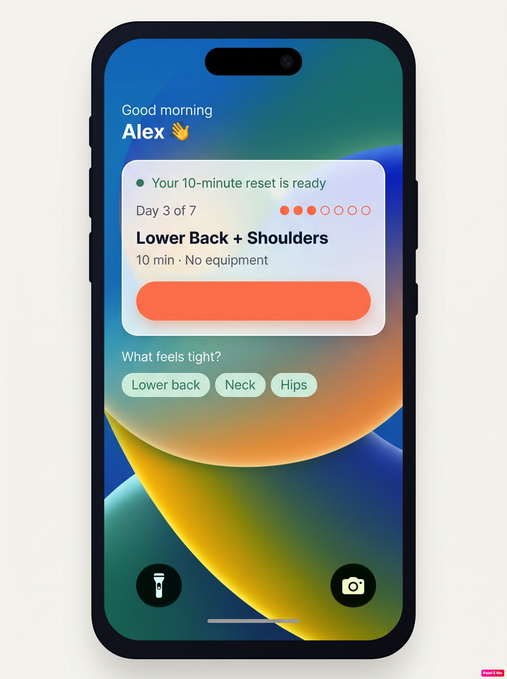 Back Relief Daily on iPhone — Day 3 of 7, Lower Back + Shoulders, 10 min